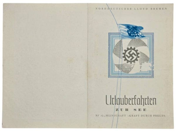 Original WW2 German KDF Document - NS Gemeinschaft Kraft durch Freude, Norddeutscher Lloyd Bremen, SS Sierra Cordoba, menu card (1938)
