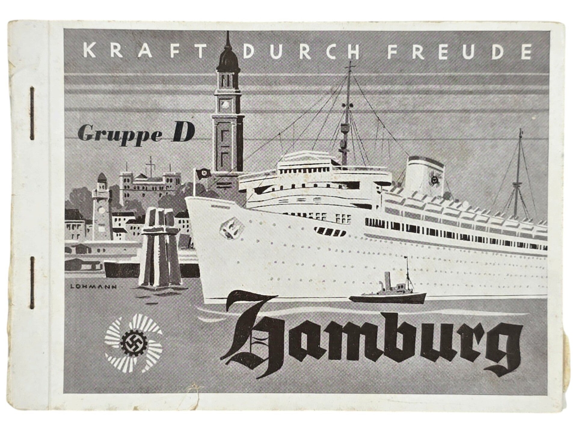 Original WW2 German KDF Document - NS Gemeinschaft Kraft durch Freude, HAPAG SS Cobra, Gruppe D Hamburg (1939)