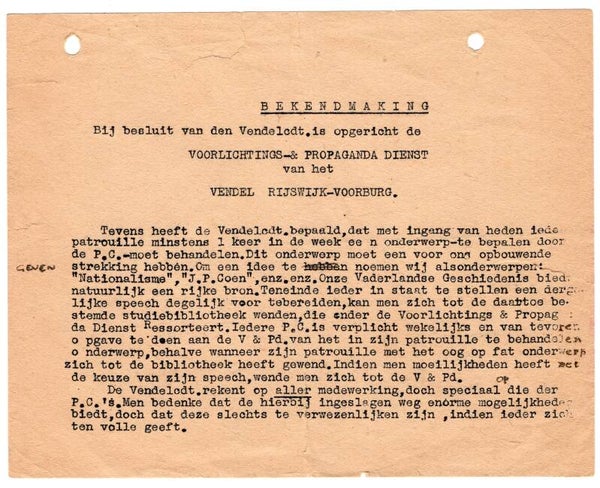 Dutch NSB announcement group Rijswijk-Voorburg