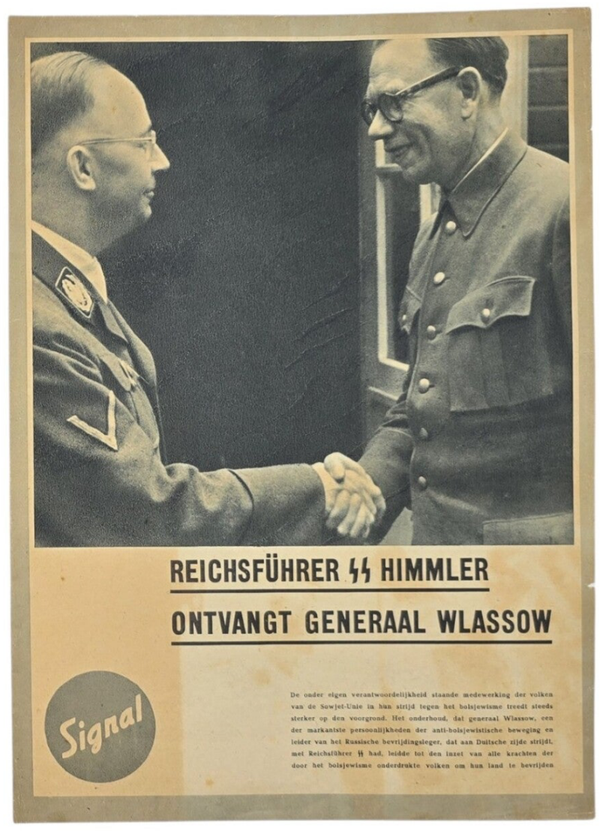 Original WW2 Dutch Magazine - Signal Extra, Reichsführer SS Himmler ontvangt Generaal Wlassow (1944)