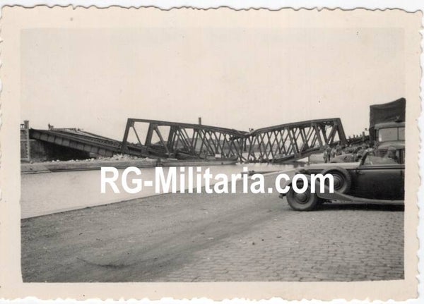 Original WW2 German Photo - Destroyed railroad bridge in Tilburg, Holland, May (1940)