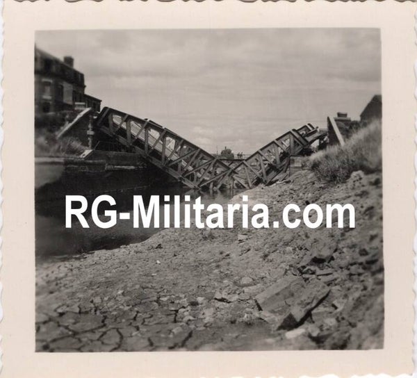 Original WW2 German Photo - Destroyed bridge in Roosendaal, Holland, May (1940)