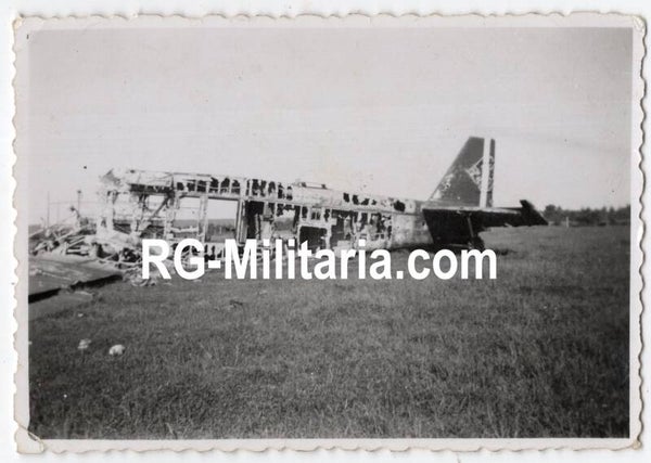 Original WW2 German Photo - Crashed Junkers JU 52 in Veenendaal, Holland, May (1940)