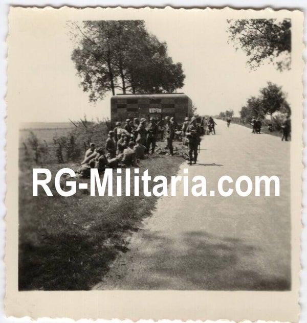 Original WW2 German Photo - Germans advance with Dutch bunker, Holland, May (1940)