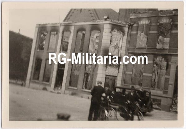Original WW2 German Photo - Destroyed building in Wageningen, Holland, May (1940)