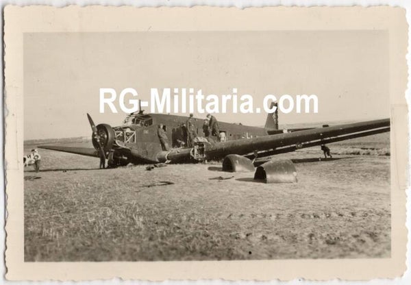 Original WW2 German Photo - Crashed Junkers JU 52 in Holland, May (1940)