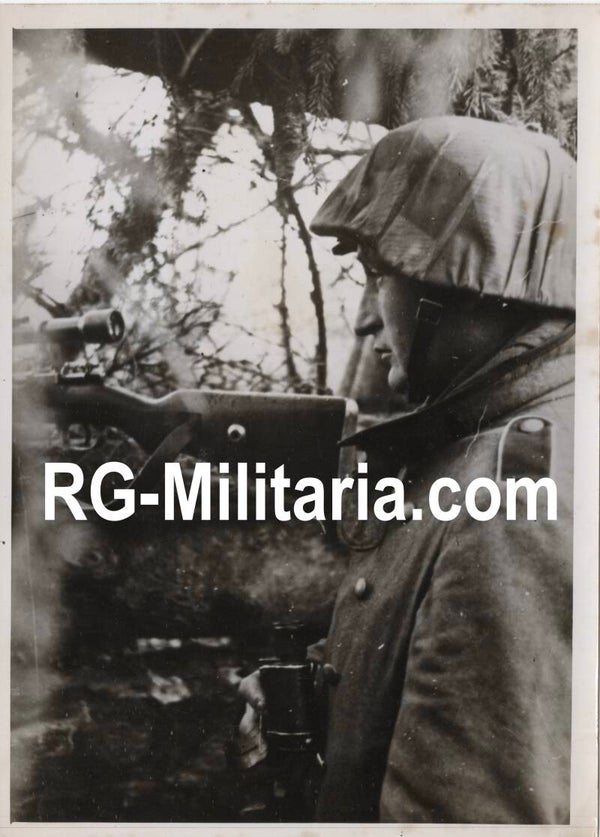 Original WW2 German Press Photo - German sniper Scharfschütze on the front (1942)