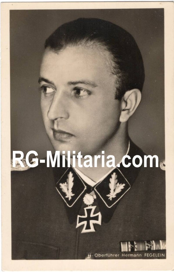 Original WW2 German Postcard - Ritterkreuzträger Knights Cross wearer Hitler's brother in law SS-Oberführer Hermann Fegelein