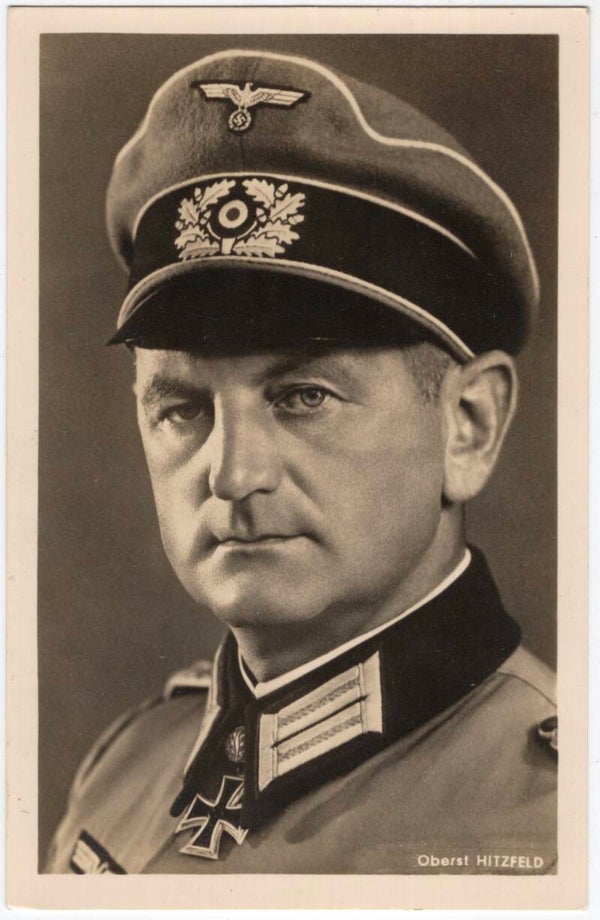 Original WW2 German Postcard - Ritterkreuz, Knights Cross wearer Oberst Otto Hitzfeld