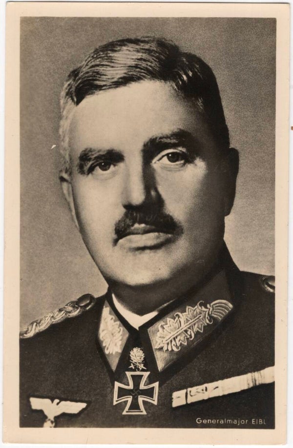 Original WW2 German Postcard - Ritterkreuz, Knights Cross wearer Generalmajor Karl Eibl