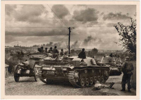 Original WW2 Flemish Waffen SS Postcard - ''Engagez-vous a la Waffen SS! Anvers'' Panzer tanks
