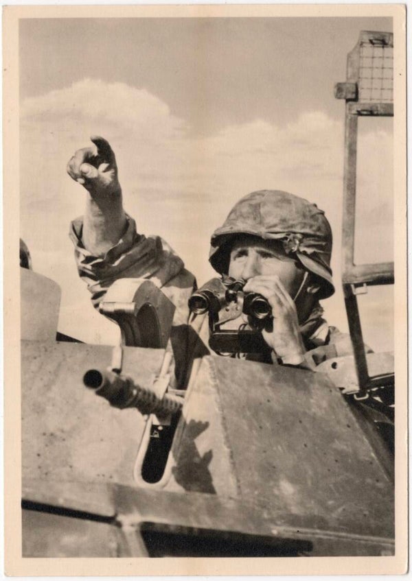Original WW2 Flemish Waffen SS Postcard - ''Engagez-vous a la Waffen SS! Anvers'' Camouflaged soldier