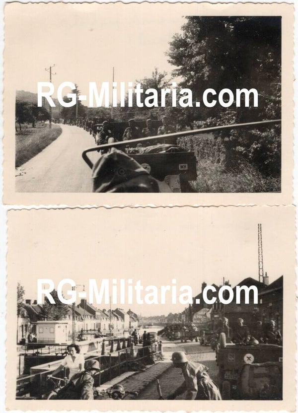 Original WW2 German Photo - German trucks advance near Eindhoven, Holland, May (1940)