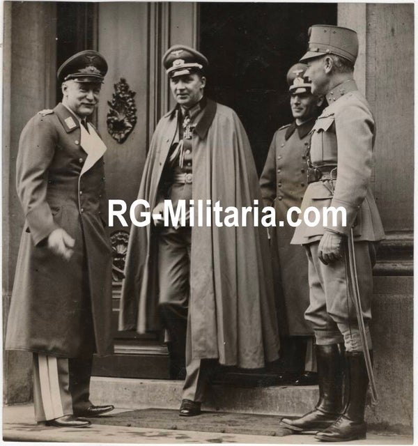 Original WW2 German Pressphoto - German officers meeting the Dutch army, Sicco Smit