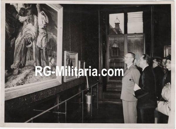 Original WW2 Dutch Waffen SS Collaboration Press Photo - Reichsminister Seyss-Inquart visiting the Mauritshuis, The Hague (1942)