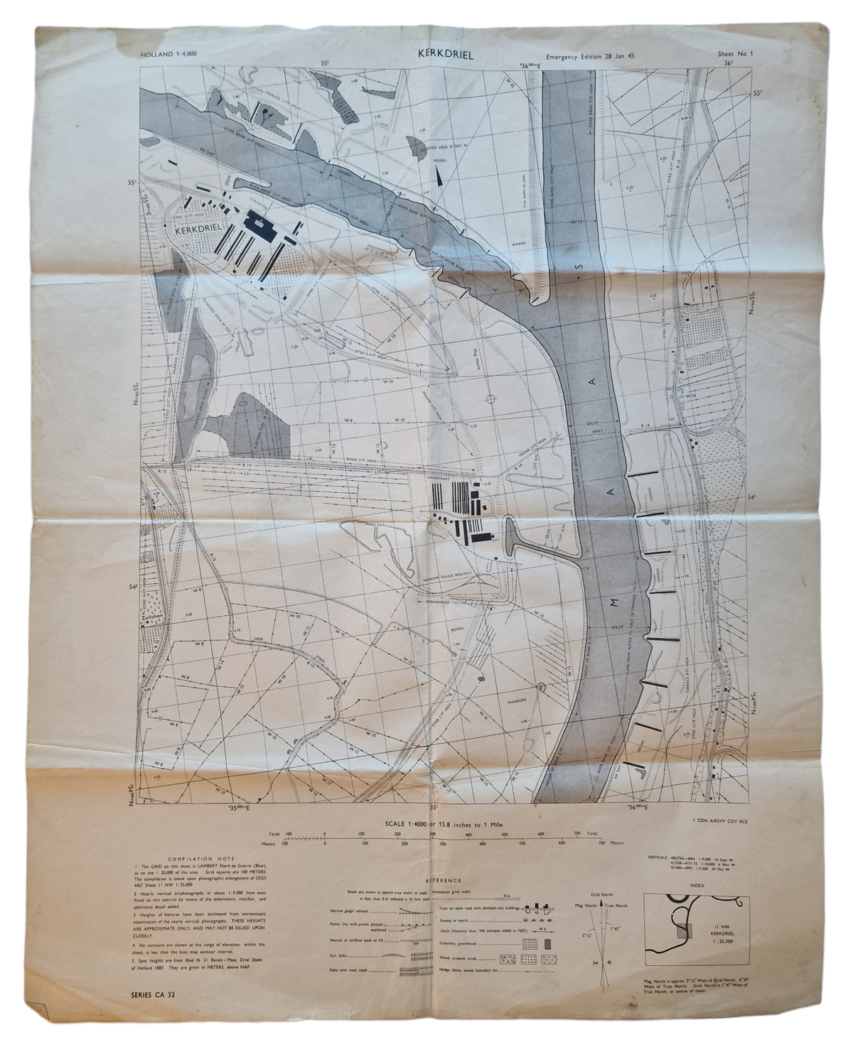 Original WW2 British Map - Kerkdriel Emergency Edition (1945) | RG ...
