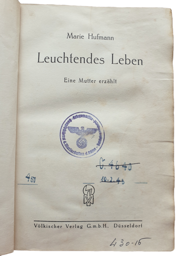 Original WW2 German book - Stamped "Kriegsmarine hauptbucherei Marinestation Nordsee"