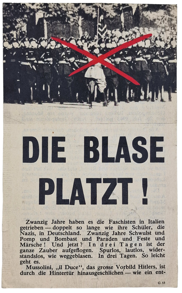 Original WW2 British Leaflet - G 55 Die Blase Platzt! (1943)