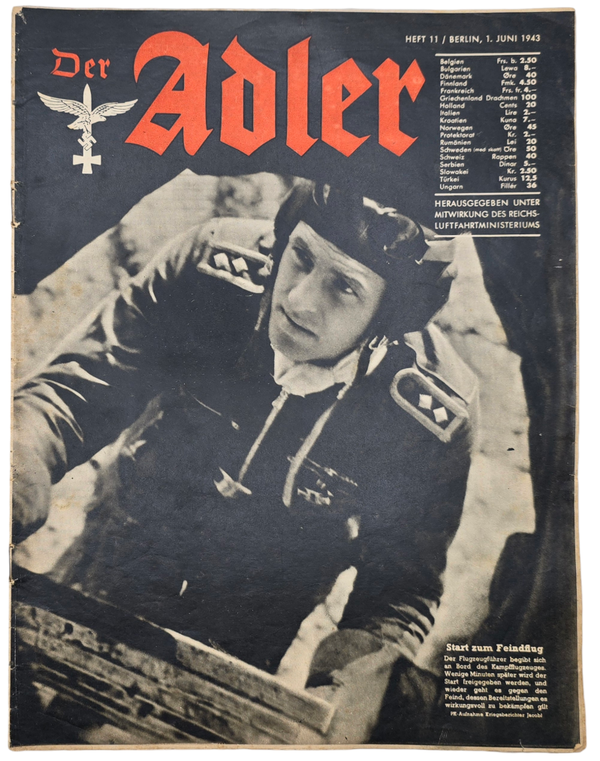 Original WW2 German Luftwaffe Magazine - Der Adler Heft 11, 1 Juni, No. 11 (1943)