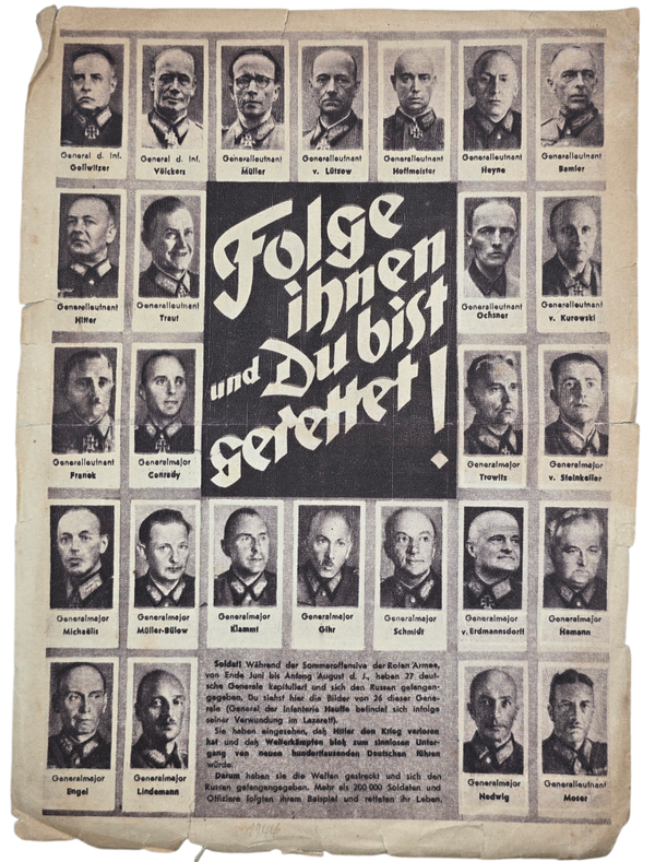 Original WW2 Russian Leaflet - 3117 "Folge ihnen und Du bist gerettet!" (1944)