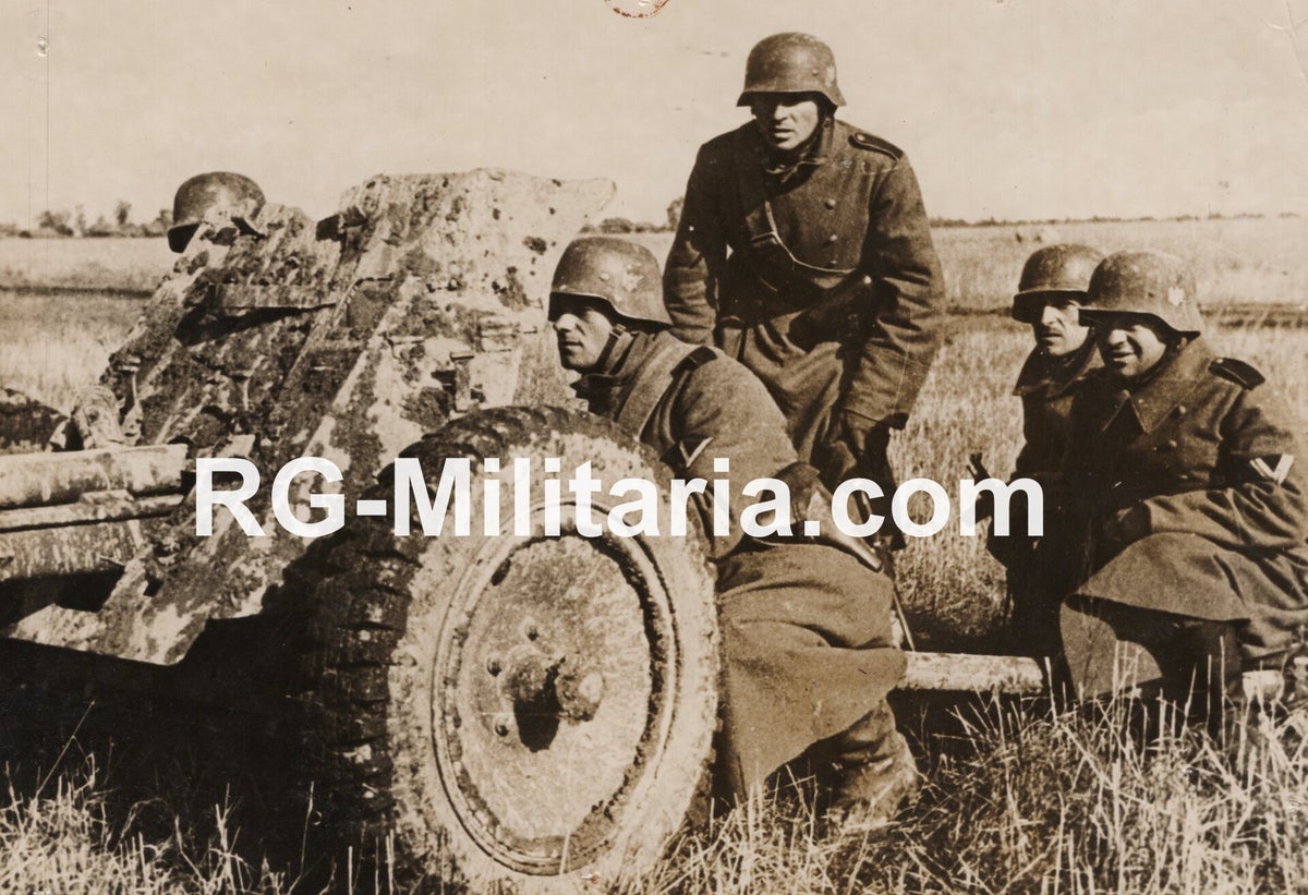 Hitler Pak Original WW2 German Press Photo - German PAK Artillery group, Eastern ...