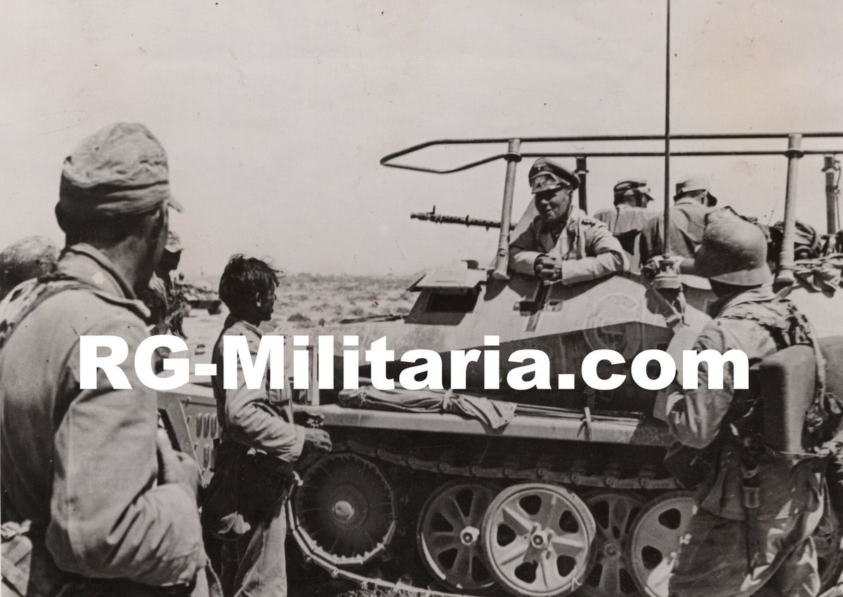 Original WW2 German Press Photo - Feldmarschall Erwin Rommel in a Sd ...