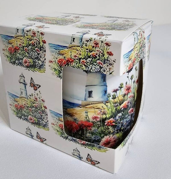Floral lighthouse 11oz mug