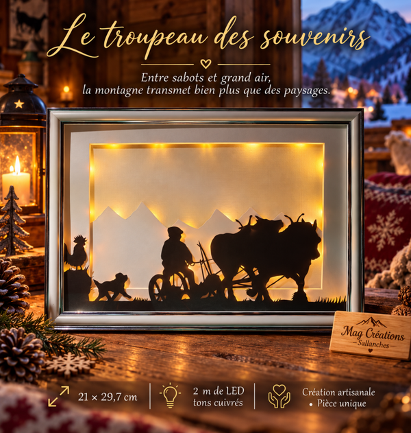 Le Troupeau des souvenirs – Cadre lumineux artisanal