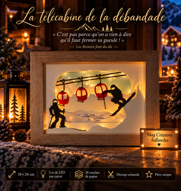 La Télécabine de la débandade – Cadre lumineux artisanal
