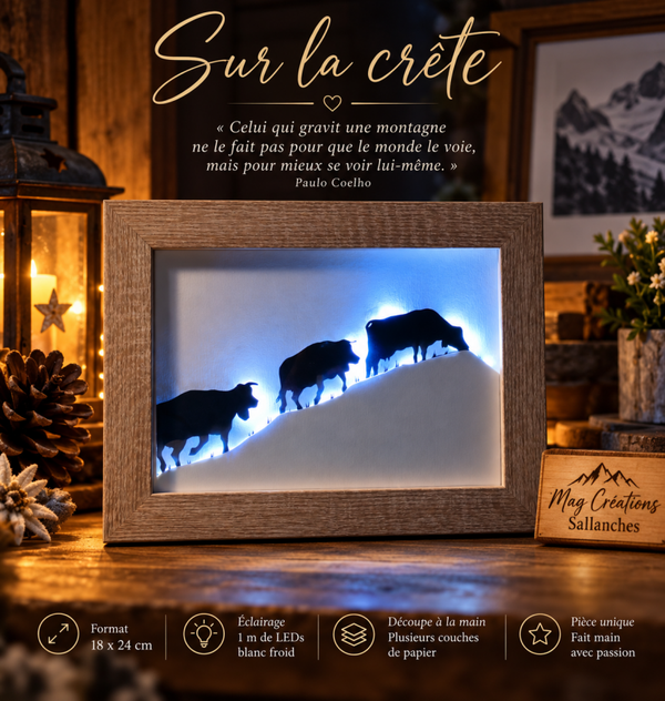 Sur la crête – Cadre lumineux artisanal