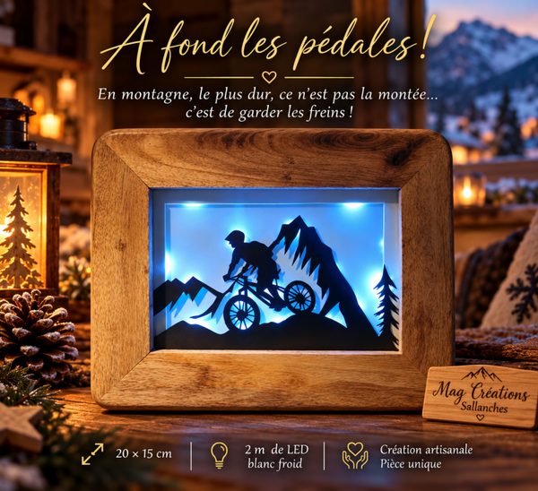 À fond les pédales ! – Cadre lumineux artisanal