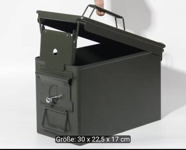 US Munitionskiste, Gr.2, Metall, oliv Replikat, Abschliessbar