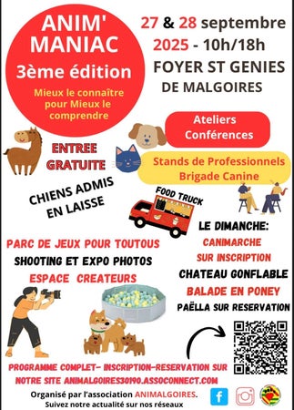 Affiche evenement Anim Maniac Saint Genies de malgoires