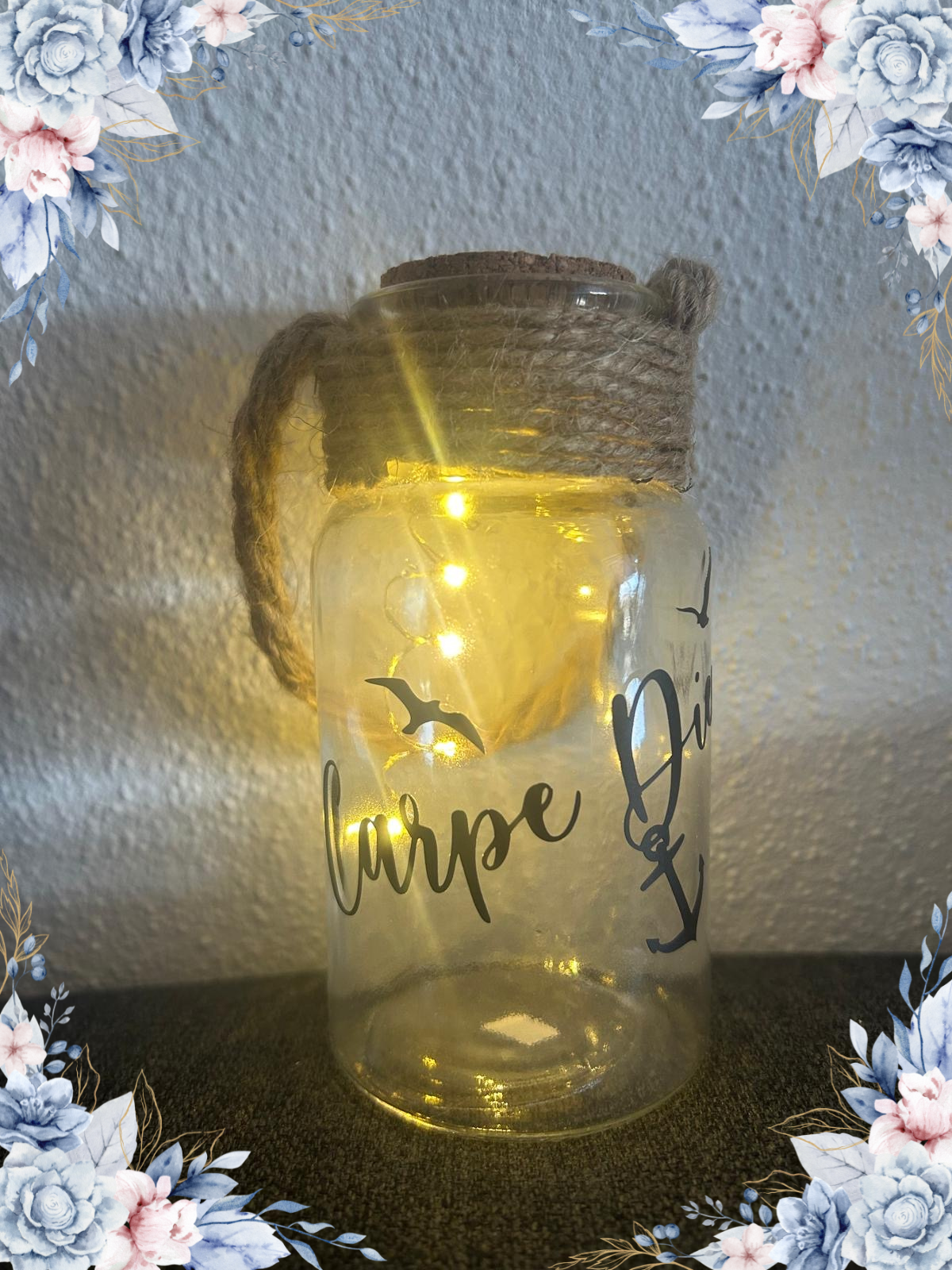 Glas mit Led-Lichterkette