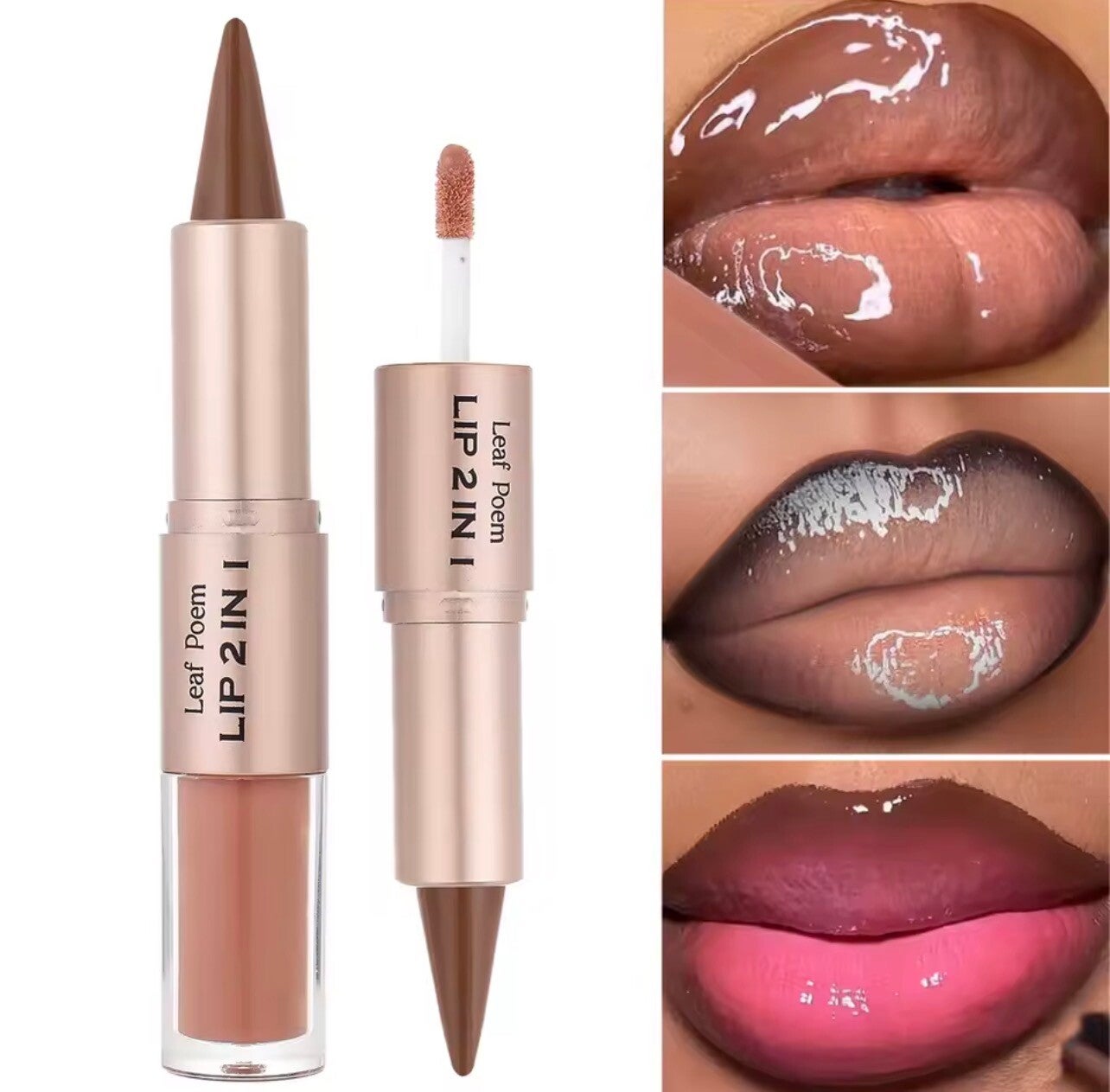 Duo Lèvres Sculptantes 2-en-1 : Contour & Brillant Cristallin