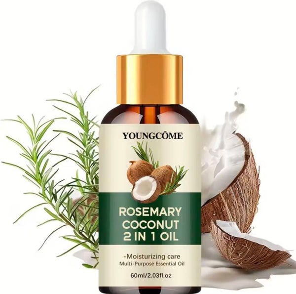 YOUNGCÔME – Huile Revitalisante 2 en 1 (Romarin & Coco)
