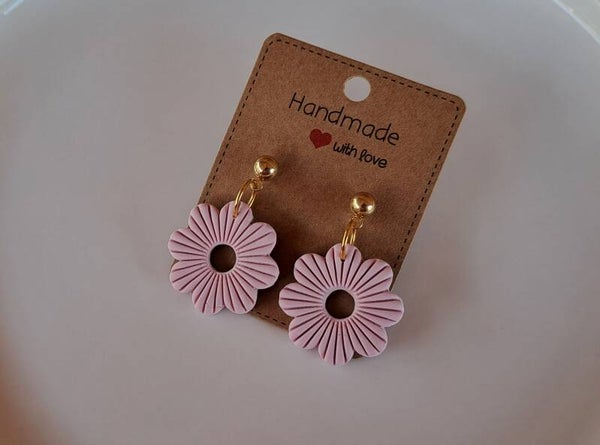 Oorbellen pink flower