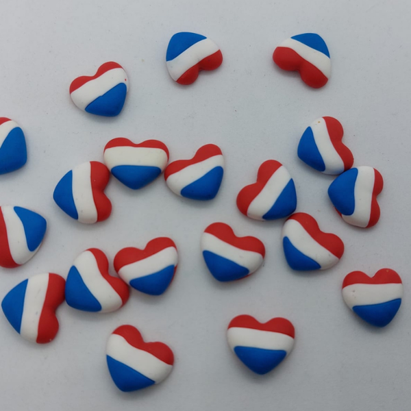 Rood wit blauw hartjes