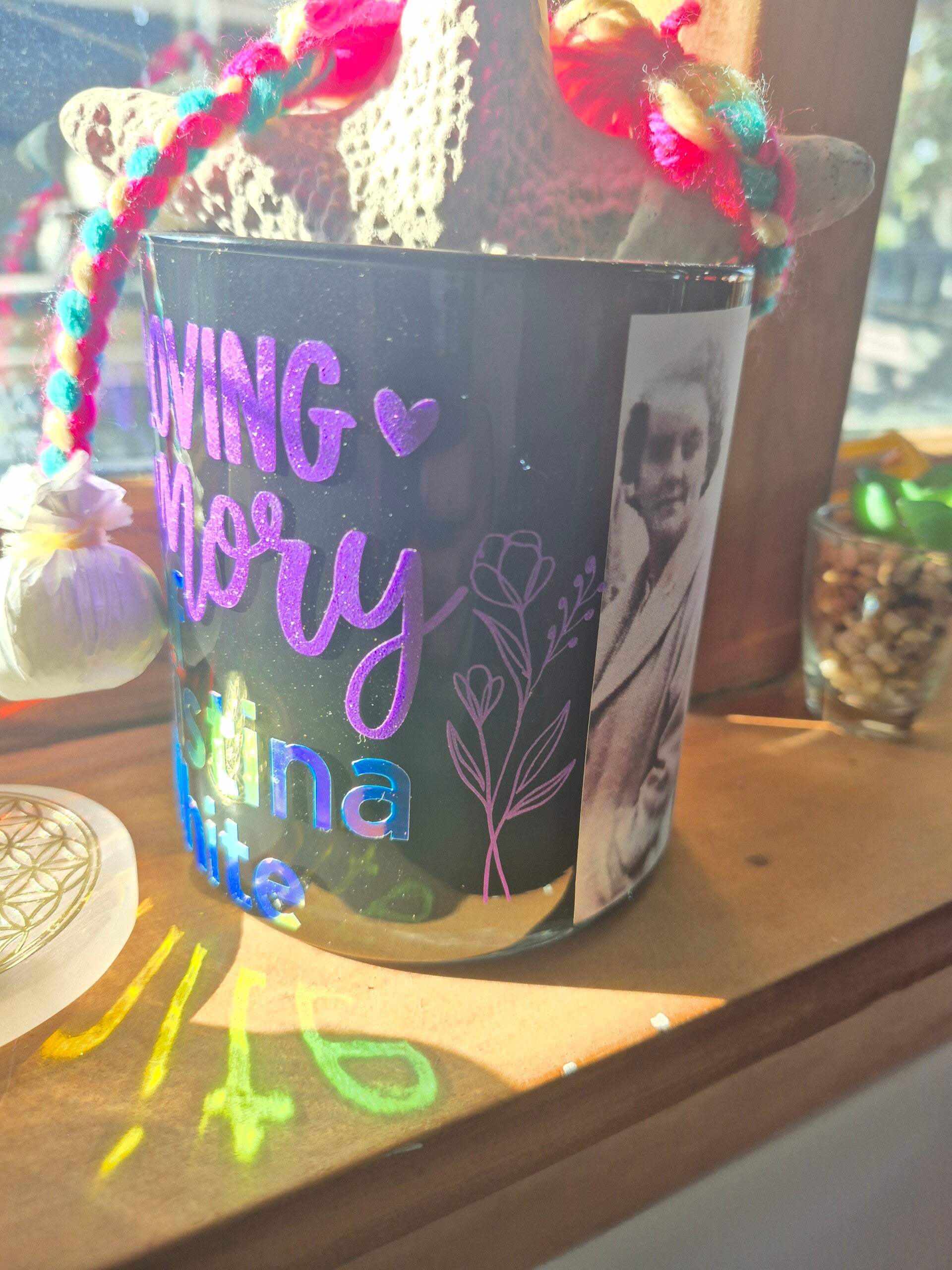 Personalized Memorial Keepsake Jar – Custom Tribute Design with Optional Photo and Candle