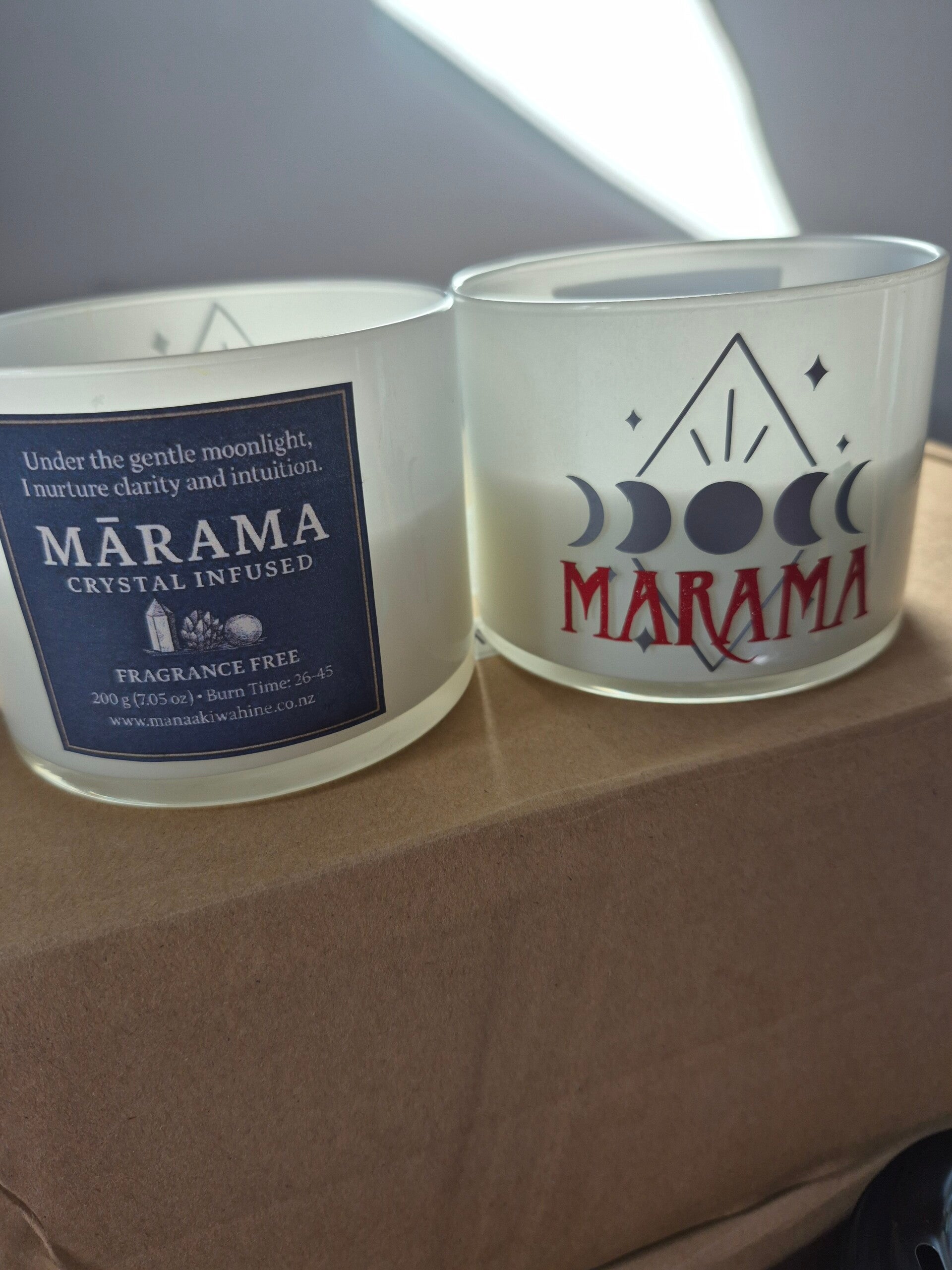 MĀRAMA – Fragrance‑Free Crystal‑Infused Candle