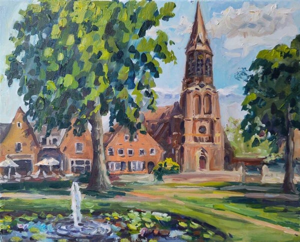 Nuenen stad van Van Gogh. Olieverf op doek 40 x 50 cm