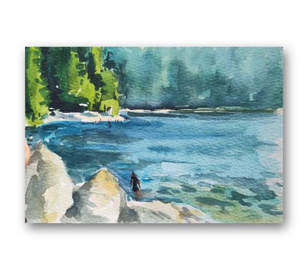 Eibsee art Original painting Watercolor art