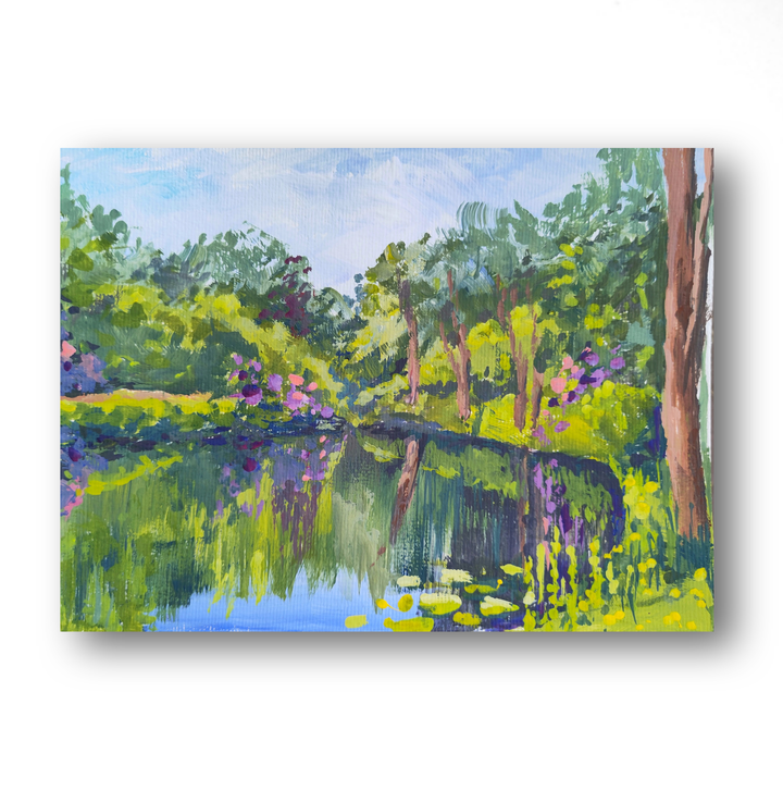 Forest art Gouache art Original handmade painting