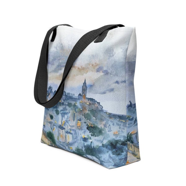 Floral art bag Matera Tote bag on demand Purple bag with unique print