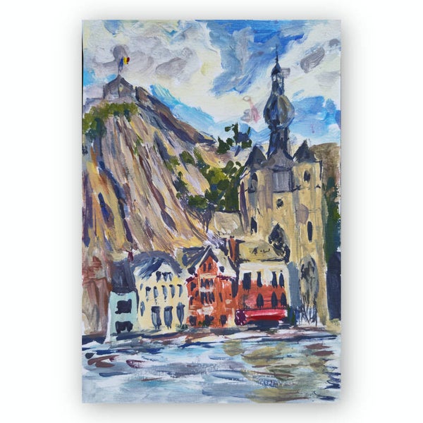 Dinant art Gouache painting Original art Belgium painting