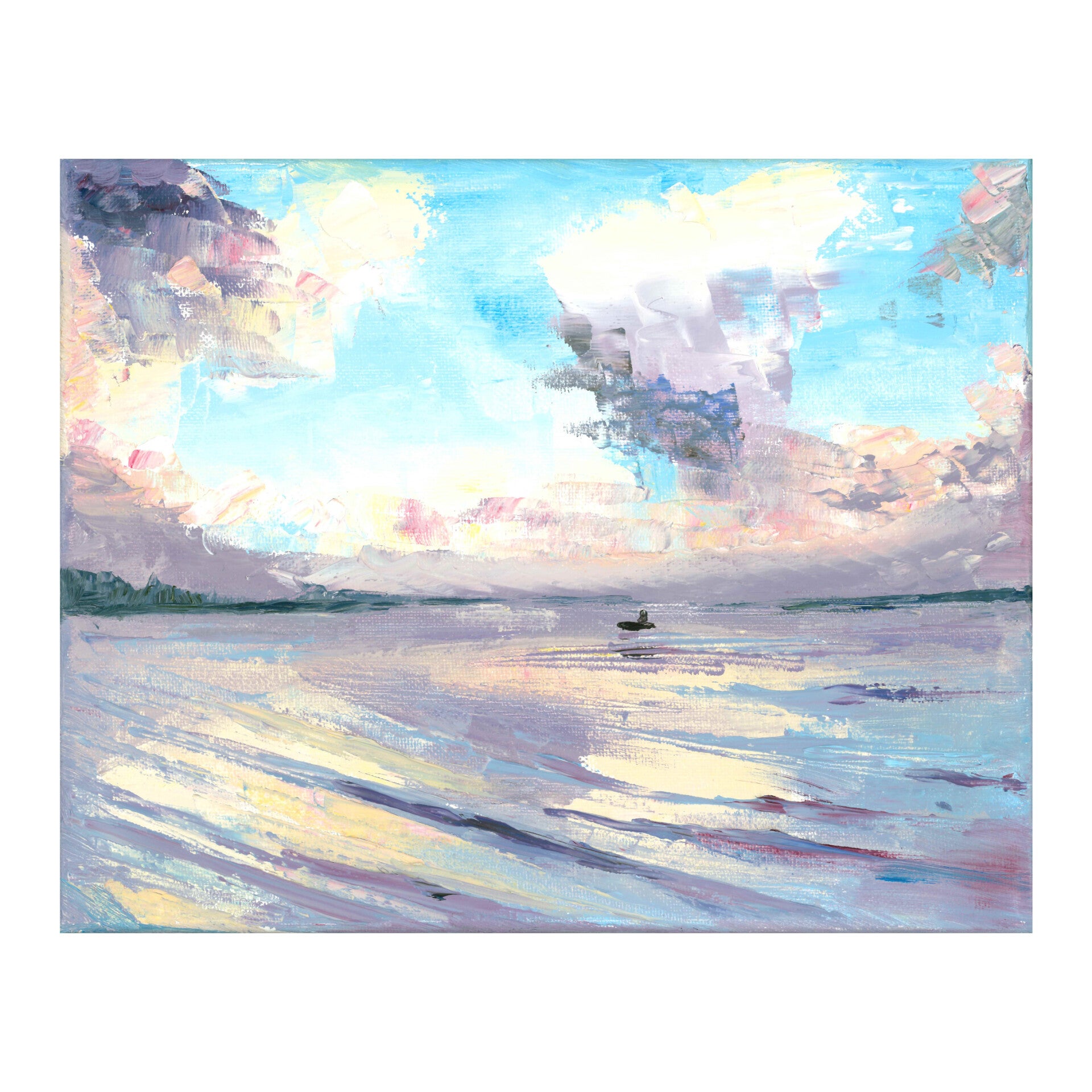 Ladoga lake art Saint-Petersburg art Original painting Impasto oil art Original art Oil painting Cityscape art