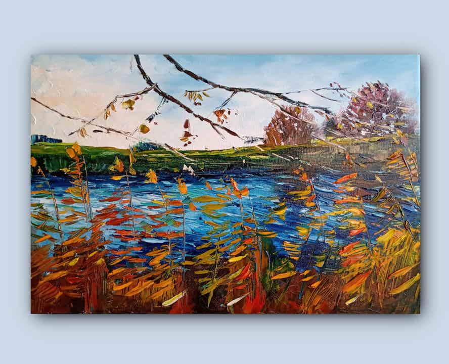 Autumn art Oil painting Original artwork