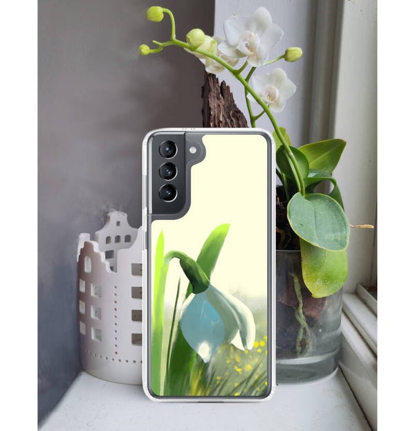 Snowdrop case Floral phone case Samsung case Clear case Semi transparent Case Samsung handyhülle  Coque tel S21 Plus Galaxy S10 Galaxy S21 Plus