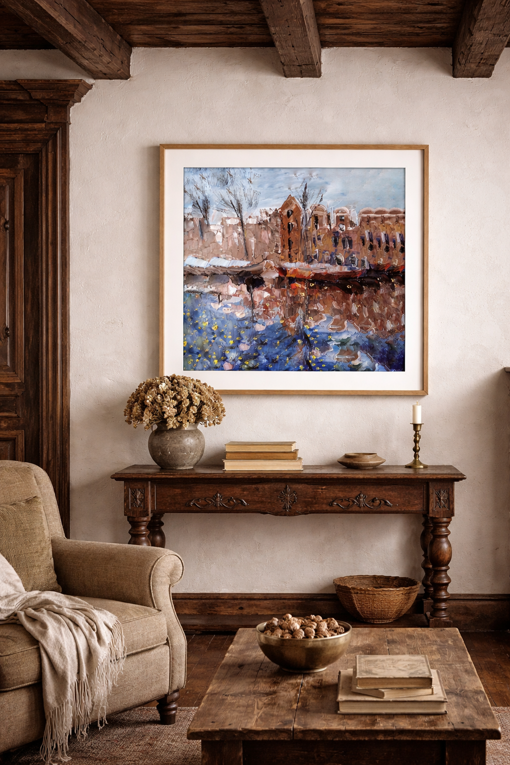 Amsterdam semi abstract painting Oil on canvas art