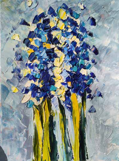 Free floral painting Muscari